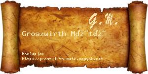 Groszwirth Máté névjegykártya